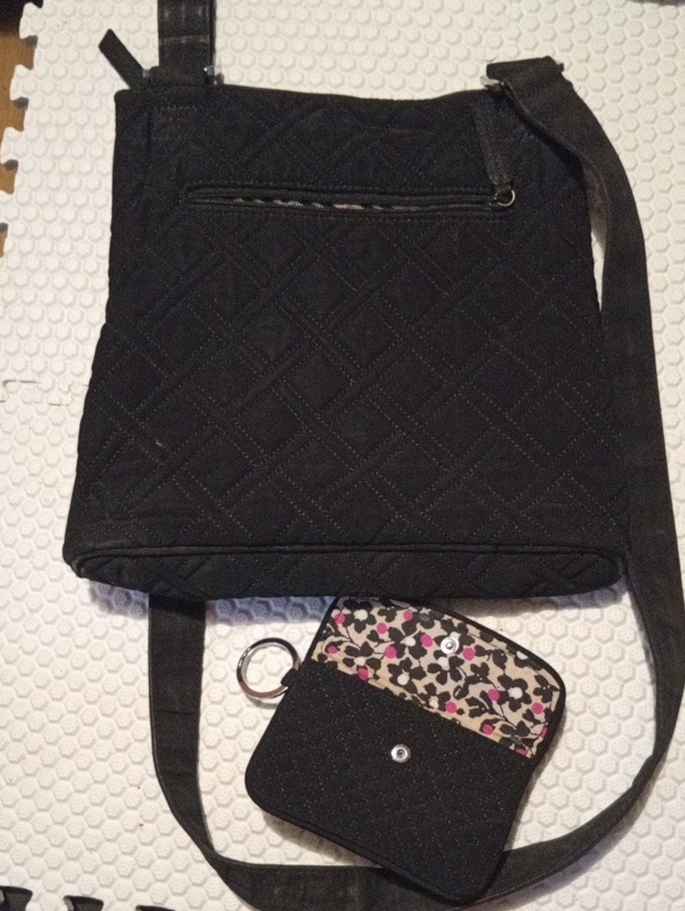 Vera Bradley Black Quilted Crossbody Bag with Coin Pouch Wallet